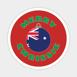 Merry Chrissie Australia Flag Christmas Ornament Magnet